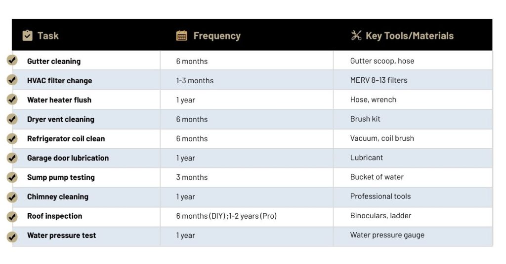 Hidden Maintenance Tasks Chart