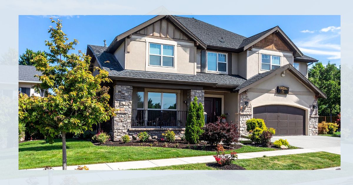 2026 Housing Market Update - 2 storey home with trees and landscaping.